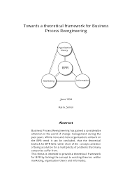 Pdf Towards A Theoretical Framework For Business Process Reengineering