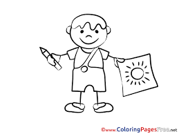 My son is always asking me for more coloring pages so i added a few free printables for boys to this list. Image Children Download Colouring Page Boy Paints