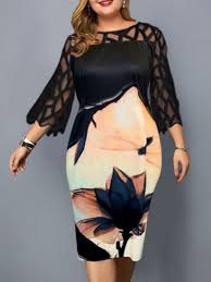 Camicie e bluse in seta, cotone, raso, modello casacca, tunica, maxi camicia. Abito Elegante Taglie Forti Amaryllis Nero E Beige