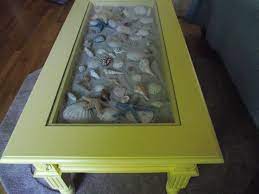 Wicker coffee table on houzz. Coffee Table With Shells Under Glass Rock Collection Display Seashell Projects Display Coffee Table