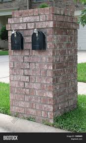 Stock Photo By Nanzell Brick Mailbox Mailbox Design Mailbox Landscaping