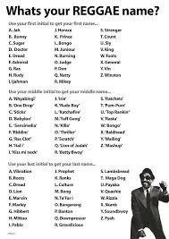 Reggae Name Funny Name Generator Silly Names Funny Names