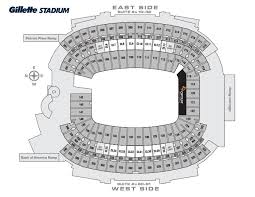 Gillette Seat Map Gillette Stadium Concert Seating Chart For