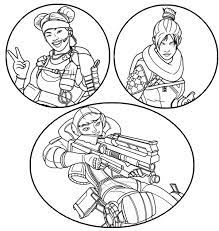 A versatile offensive legend, wraith can reposition and flank her enemies with her abilities. Coloring Page Apex Legends Lifeline Wraith Wattson 5