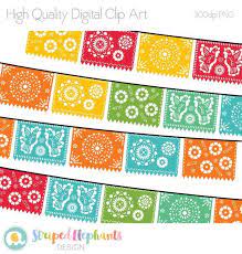 Papel Picado Clipart Printable Mexican Banners Clip Art Cinco De Mayo Clip Art Party Banner Clip Art Clip Art Papel Picado
