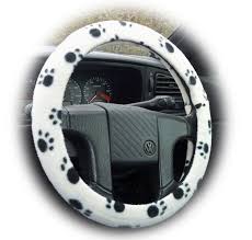 Black And White Steering Wheel Cover Pet Lover Black And White Paw Print Fleece Car Steering Wheel Cover By Poppyscrafts 8 49 Car Steering Wheel Cover Wheel Cover Steering Wheel Cover