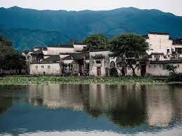 宏村南湖古村落荷花池 house styles mansions house