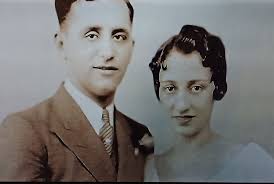 Sam Giancana with his wife, Angeline DeTolve, who he married