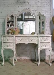Painted Cottage Chic Shabby Romantic French Vanity And Mirror French Vanity Vintage Painted Furniture Painted Cottage