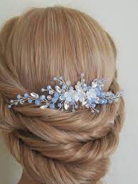 To create the decoration we will use: Baby Hair Comb Floral Headpiece Blue Bridal Hair Accessories Wedding Hair Comb Crystal Headpiece Blue Silver Decorative Combs Accessories Valresa Com