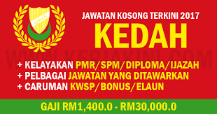 Iklan kerajaan terkini datang dari sektor kerajaan iaitu kedah darul aman. Jawatan Kosong 2017 Di Seluruh Negeri Kedah Minimum Spm Gaji Rm1 400 0 Rm30 000 0