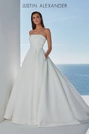 Corset princess ball gown wedding dresses 2017 crystal design bridal strapless sweetheart neckline back chapel train cheap wedding dresses online corset … Style Berkley Satin Ball Gown With Straight Neckline And Box Pleats Justin Alexander Ball Gowns Wedding Wedding Dress Necklines Ball Gown Wedding Dress