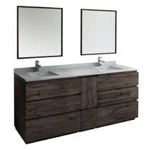 It features two doors and two fully funtional drawers. 84 Inch Double Sink Vanity Wayfair