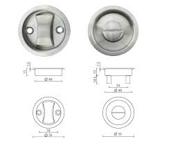 The latch face opens with the push of a finger and acts as a pull to open the door. Fhs09 Round Sliding Pocket Door Pull Handle With Privacy Turn