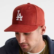 New Era Los Angeles Dodgers Wool 59FIFTY Fitted Hat Cap Brown Size 7 1/8