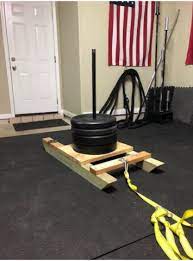 Diy Weight Sled Home Build Diy Home Gym Home Made Gym Crossfit Garage Gym