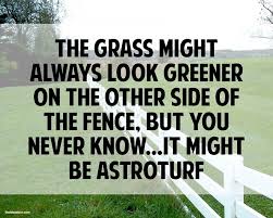 The Grass Is Always Greener On The Other Side Of The Fence The Grass Might Always Look Greener Quote The Idea Door Green Quotes Green Grass