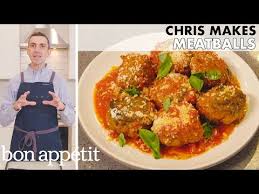 Chris Makes Meatballs From The Home Kitchen Bon Appetit Youtube In 2020 Bon Appetite Recipes Food Network Recipes Create A Recipe