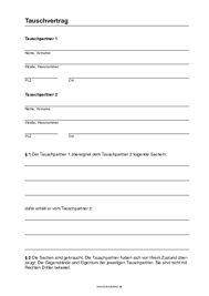 Eine zu enge formulierung könnte gewisse verstöße nicht abdecken, eine zu weitläufige abgrenzung. Tauschvertrag Fur Gegenstande Und Sachen Pdf Pdf Vorlage Zum Ausdrucken