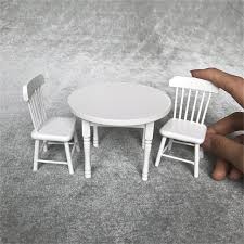 Doub K 1 12 Furniture Toy Miniature White Furniture Mini Table Set Wooden Household Pretend Play Toys For Miniature Furniture Girls Dollhouse Pretend Play Toys