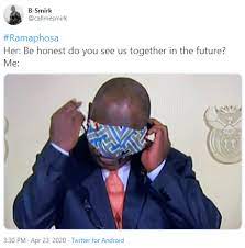 Veja mais ideias sobre memes engraçados, memes, engraçado. Do You See Us Together Ramaphosa S Face Mask Know Your Meme