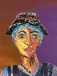 I thought you might enjoy seeing one of my torn paper collages next to its  reference photo :)