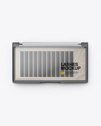 Closed Transparent Box With Lashes Mockup Top View In Box Mockups On Yellow Images Object Mockups Mockup Free Psd Transparent Box Free Mockup
