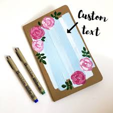 Painted Journal Personalized Custom Notebook Hand Painted Journal Cover Bullet Journal Bible Journ Notebook Cover Design Custom Journals Custom Notebooks
