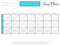21 Day Fix Workout Schedule Printable And Hybrid Calendars