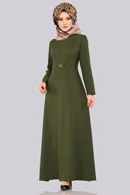 Modaselvim Elbise Kemer Gorunumlu Elbise 1008bgs354 Haki The Dress Elbise Musluman Elbisesi