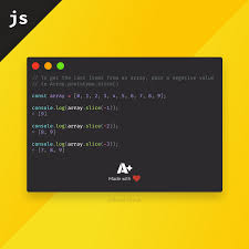 How To Get Last Items From An Array In Javascript Javascript Coding Camp Web Programming