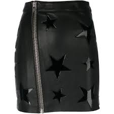 Zoe Karssen Star Leather Skirt 590 Liked On Polyvore Featuring Black And Zoe Karssen Short Leather Skirts Real Leather Skirt Homestuck Fashion