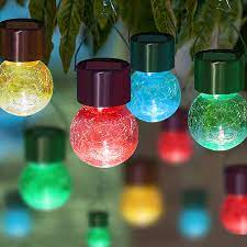 Outdoor solar lights mason jar with 30leds fairy string lights hanging lanterns for christmas, patio, garden, yard, party, gift yilighting 5 out of 5 stars (416) Buy Maggift 8 Pack Solar Hanging Ball Lights With Umbrella Clips Outdoor Light Up Christmas Ornaments Tree Decorations Solar Lantern Multi Color Changing Cracked Glass Lights For Holiday Yard Patio Online In Indonesia