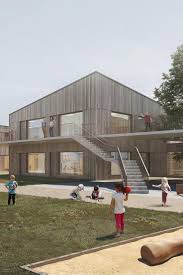 Wettbewerb Kindertagesstatte Mit Grosszugigem Aussenbereich Architektur Gebaude Fassade Haus