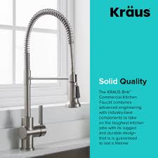 Commercial faucets offer the higher levels of. Kraus Matte Black And Brushed Gold Pull Down Kitchen Faucet Directsinks
