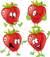 strawberry cartoon with hands isolated on white background | Stock vector |  Colourbox