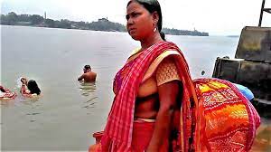 River bath at chaitra sankranti । ganga (Ganges) nadi snan 