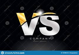 Combination Letter Vs V S Alphabet With Gold Silver Grey