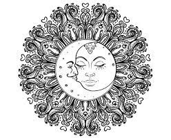 Download Moon Sun Mandala Zentangle Tattoo Silhouette Svg Graphics Illustration Vector Logo Digital Clip Sun Mandala Mandala Graphic Illustration