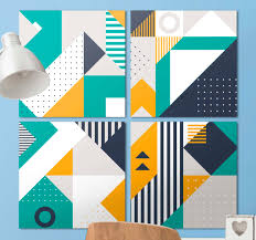 From idea generation to the final result. Triangles Geometric Art Geometric Canvas Tenstickers