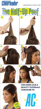 Spirit accessories has what you need from bows to cosmetic bags, too!. The Half Up Pouf Made Easy Beauty Howto Cheerleading Hairstyles Cheer Hair College Cheer Hair