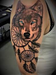 Shoulder Tribal Wolf Dreamcatcher Tattoo Wolf Dreamcatcher Tattoo Wolf Tattoos For Women Wolf Tattoos