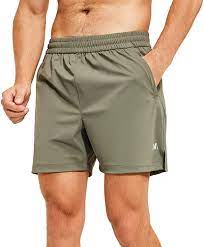Amazon.com: NIMENJOJA 男款5.5 英吋(約14.0 公分)健身跑步短褲快乾輕量運動健身短褲適合主動訓練附拉鍊口袋, 軍綠色:  服裝，鞋子和珠寶