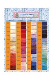 Printed Colour Chart Retors Du Nord Embroidery Thread