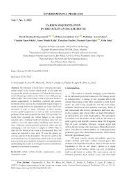 ENVIRONMENTAL PROBLEMS Vol. 7, No. 1, 2022 CARBON SEQUESTRATION IN THE  OCEAN-AN ESCAPE ROUTE