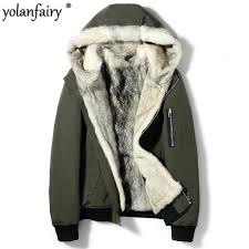 Livraison maintenue pendant le confinement. Blouson D Hiver En Vraie Fourrure De Loup Pour Homme Parka Courte Streetwear Chaud Grande Taille Y1892 T 11 Qf 01