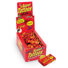 If you are interested in getting tattooed by me please contact me. Candyland Super Tattoo Bubble Gum 200pcs Pak National Foods Ireland