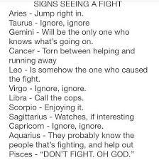 They can become really aggressive and hard to handle once they lose their cool and enter into a fight. Zodiac Signs Signs Seeing A Fight Wattpad