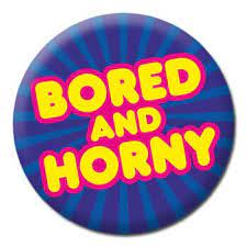 So if you're like me and using your horniness as a means to cope with boredom—i've even started to see the appeal of adam driver, pray for me during this time—here are some super low stakes, easy. Button Badge Bored And Horny