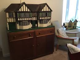 1940 S Utilitarian Sideboard Used As A Stand For My Triang Stockbroker Dolls House My Doll House Little Houses Doll House